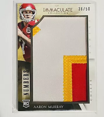 2014 Immaculate Aaron Murray Numbers Jumbo 3 Color Jersey Patch Rookie 36/50 • $8.99