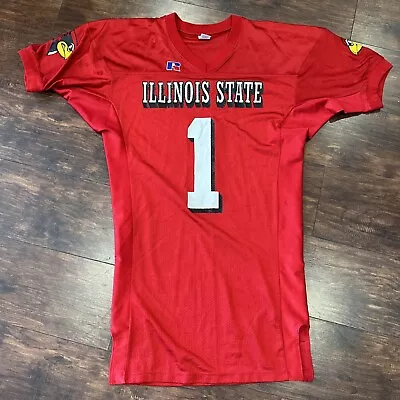 Vintage Russell IIlinois State Redbirds Game Worn Used Football Jersey #1 Hodge • $80