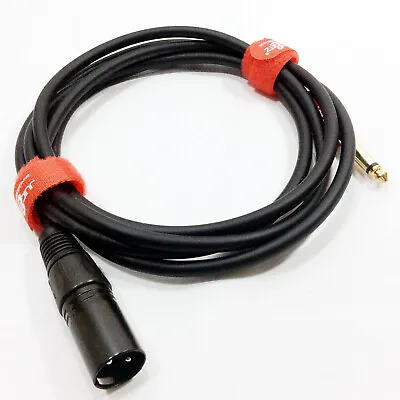 Male Xlr 3pin To 6.35mm 1/4  Mono Jack Lead Speaker Audio Signal Cable AWG OFC • £5.99