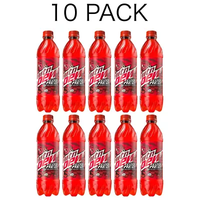 Mountain Dew Code Red Rush Of Cherry Flavor Soft Drinks 16.9 Fl Oz 10 Count • $19.45