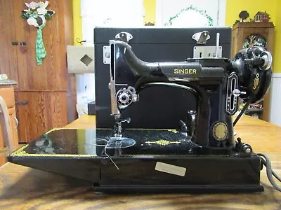 Vintage Singer Portable Electric Sewing Machine #221-1 Case & Accessories Works • $350