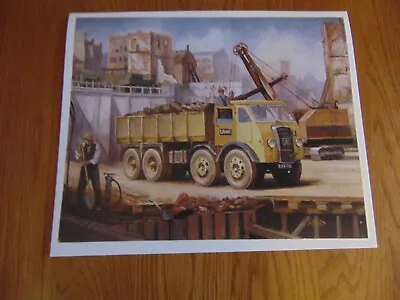 Mike Jeffries Print. Laings Foden 8 Wheel Tipper 37cm X 30cm. In Excellant Cond • £19.99
