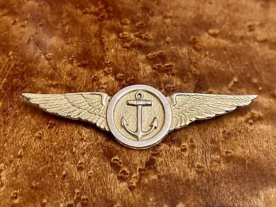 Vintage Original WWII US Navy Aviator Observer Wings 2 3/4” Sterling W Gold Wash • $28.87