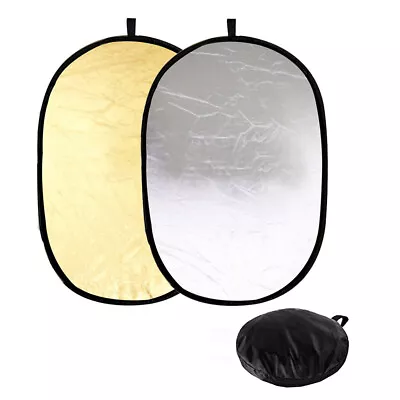 60x90cm Gold/Silver Oval Reflector Panel 2-in-1 Photo Video Studio Lighting Disc • $24.02