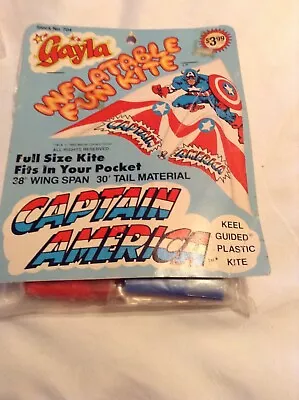 1985 Vintage Gayla Captain America Inflatable Kite Old Stock Sealed #704 • $18