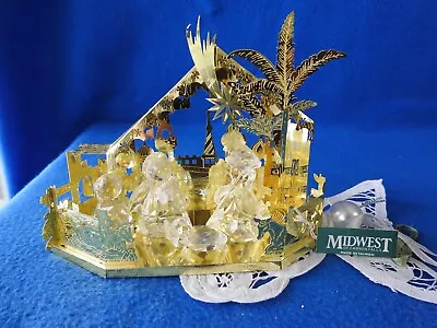 Vintage Midwest Of Cannon Falls Brass Christmas Nativity Manger Scene 5 Piece • $18.95