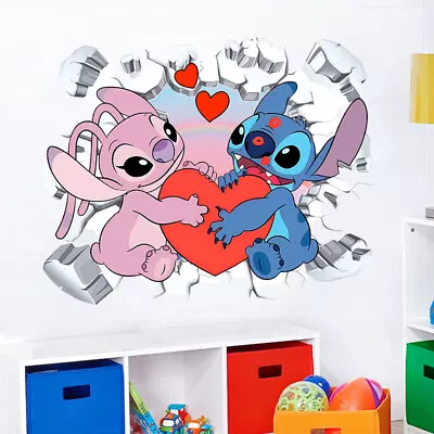 Sweet Love STITCH Kids Boys Girls Nursery Wall Stickers Bedroom Decal Art Vinyl • £7.19