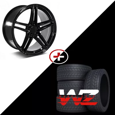 20  Gloss Black Wheels W/Tires Fits MercedesE250E350E550 S500S550SLK350 • $1449