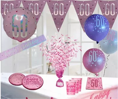 60th Birthday Glitz Pink Themed Party Decorations & Tableware Decorations .  • £4.75