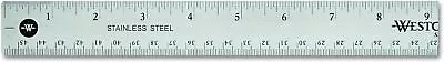 Ruler Measuring 18 Inch Stainless Steel Non-Slip Cork Base Metal Centimeter • $8.79