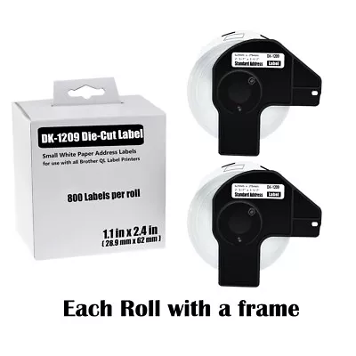 2Rolls 28.9mmx62mm Samll Paper Address 800 Labels DK-1209 For Brother QL-720NW • $17.89