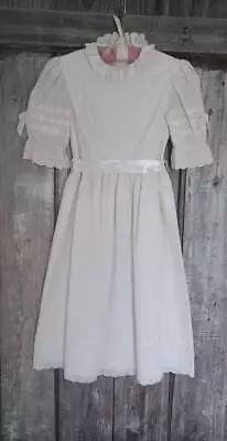 Vintage Victorian Dress Flower Girl  Wedding First Communion Sz 12 • $45