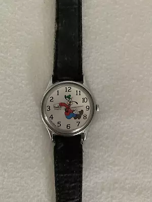 Vintage Disney Lorus Backward Goofy Watch V516-6A00 Silver Tone - Not Tested • $50