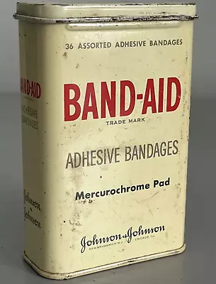 Vintage Band-Aid Tin With Original Band-Aids Mercurochrome Pads String 1940's • $9.99