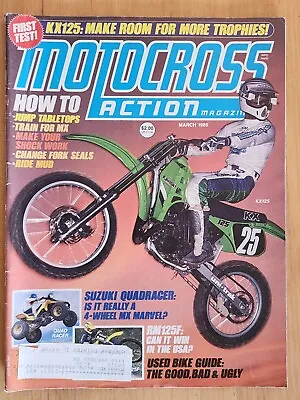 Motocross Action March 1985 Vintage Magazine MX Kawasaki KX125 Suzuki Quadracer • $17.47