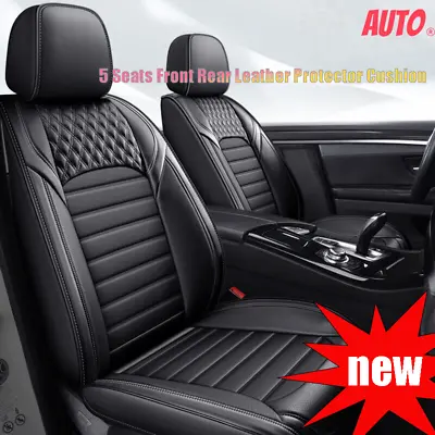 Full Set Universal Car Seat Covers 5 Seats Front Rear Leather Protector Cushion • $75.99