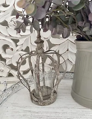 £13.95 • Buy Grey Rustic Crown Tea Light Holder Vintage Style Candle Holder Home Ornament 