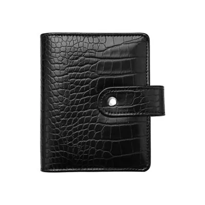 A7 Crocodile Budget Binder Black Leather Planner Binder 6-Ring Binder Walle... • $18.64