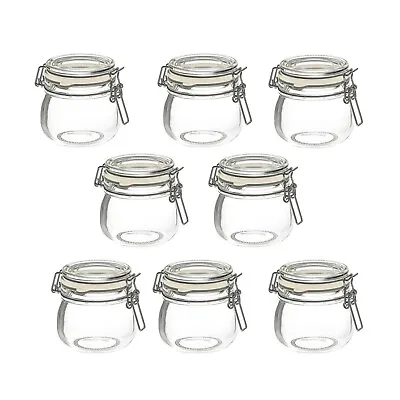 £6.95 • Buy Small Mason Glass Jars Spice Herb Jam Mini Clip Top Airtight Bottles Ikea Korken