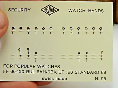 Swiss Made Newall Vintage Watch Hands Stainless Steel Bulova 6AH 6BK UT 190 FF60 • $24