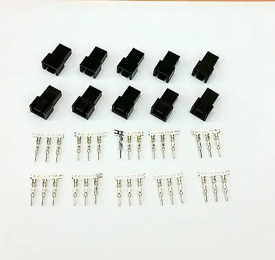 Pk Of 10 - Male 3 Pin Fan Power Connector - Black Inc Pins • $6.63