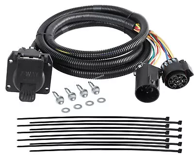 RV 7 Way Trailer Wiring Extension For 5th-Wheel And Gooseneck Trailers 7.5 Foot • $49.99