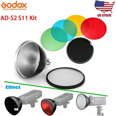 US Godox AD-S2 Stardard Reflector + AD-S11 Color Filters Grid For AD200 AD200pro • $28.19