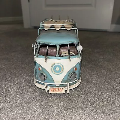 Vintage Style 1963 VW Bus Volkswagen With Surf Boards Metal Tin Camper • $89