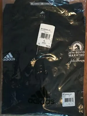 Boston Marathon HEROS JACKET 2014 Adidas BLACK  Windbreaker SIZE LARGE (L) • $85.56