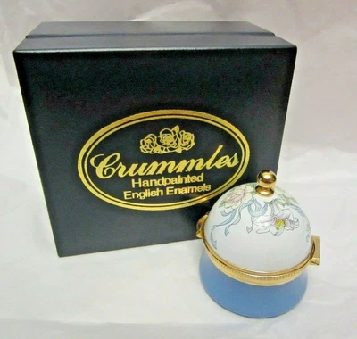 $29.99 • Buy Vintage Crummles Hand Painted English Enamel Ring Box Holder W/ Flowers, In Box