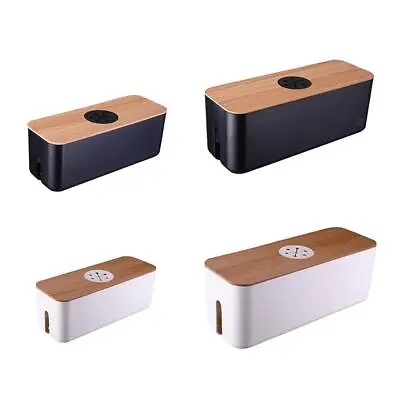 Cable Management Box Wooden Organizer Box To Hide Wires& • £15.66
