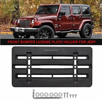 License Plate Holder Bracket Kit For Jeep Wrangler Cherokee Compass Front Bumper • $9.49