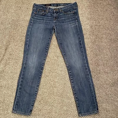 J Crew Toothpick 25 Ankle Cropped Skinny Jeans Women’s Dark Wash Stretch 30x27 • $12.74