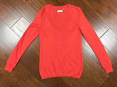 Martin + Osa Men's Burnt Orange Slim Fit Cashmere V-Neck Sweater Size XS • $16