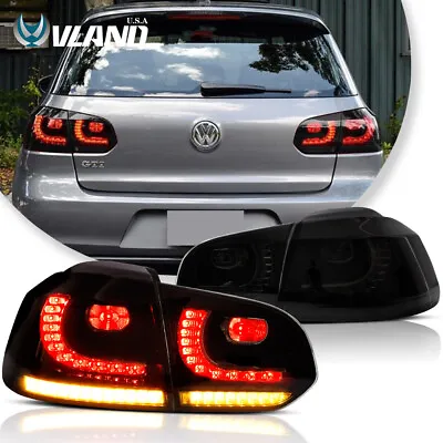 Smoked LED Tail Lights W/Sequential Turn For Volkswagen Golf 6 MK6 GTI R 2010-14 • $249.99