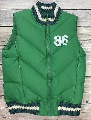 Victoria Secret Women’s XS /S True Pink Love 86 Full Zip Green Down Puffer Vest • $24