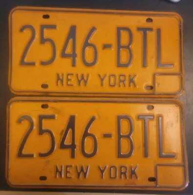 Vintage 1970’s 1980’s New York State License Plates Pair “2546-BTL” Rare • $19.99