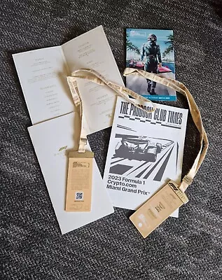 F1 Miami FORMULA ONE GRAND PRIX VIP PADDOCK PASS LANYARD + VIP MENU + TIMES! • $74.59