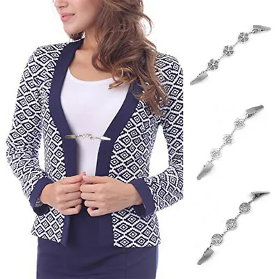 $2.08 • Buy Women Retro Cardigan Collar Clip Sweater Dress Shawl Buckle Duck Clips Holder