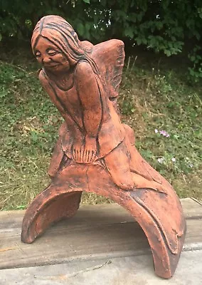 £64.99 • Buy Fairy Faerie Roof Finial Half Round Decorative Ridge Tile Frost Proof Stone