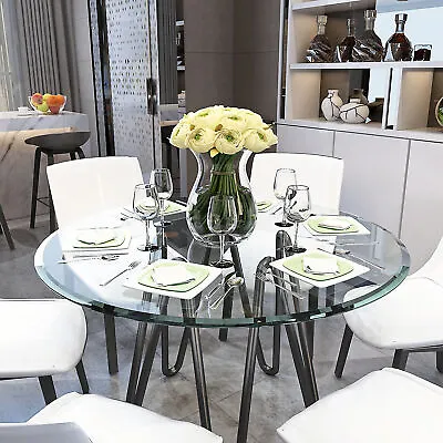 $225.32 • Buy 40  Inch Round Tempered Glass Table Top Clear Glass 2/5  Inch Thick Beveled