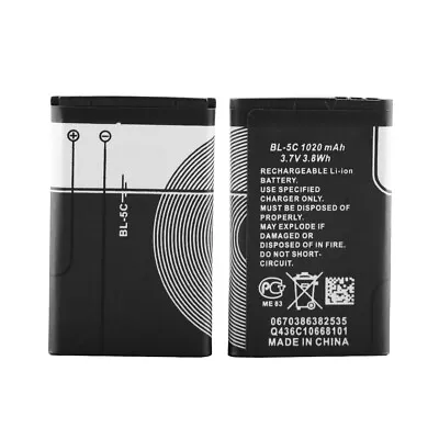 $11.60 • Buy 2PCS BL-5C Battery 1020Mah Rechargeable 3.7V Batteries For Radio/Phone
