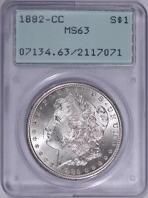 1882-CC $1 Morgan Silver Dollar Rattler PCGS MS63 Carson City • $459