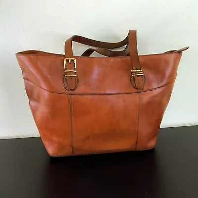 POLO RALPH LAUREN Leather Tote Tan Bag Size 17x11x5 • $84.15