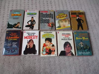 10 Book Lot PB Modesty Blaise Peter O'Donnell 1960s 70s Murder Mystery Crime • $49.99