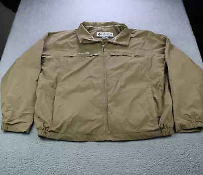 Columbia Northway Jacket Mens XL Brown Tan Full Zip Vented Water Wind Resistant • $24.99