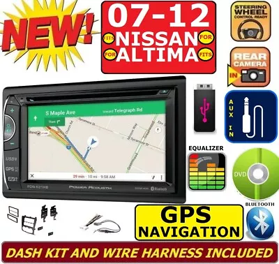 FOR / FITS ALTIMA 07 08 09 10 11 12 NAVIGATION CD/DVD BLUETOOTH Car Stereo Radio • $289.99
