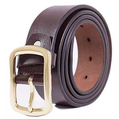 Mens Leather Belts Metal Buckle Heavy  Duty Removable Casual All In One Size • $11.99