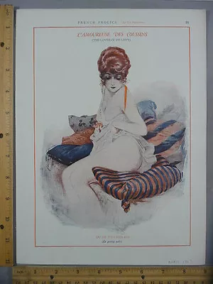 Rare Orig VTG 1925 French Frolics Lover Of Pillows Color Illustration Art Print • $19.95