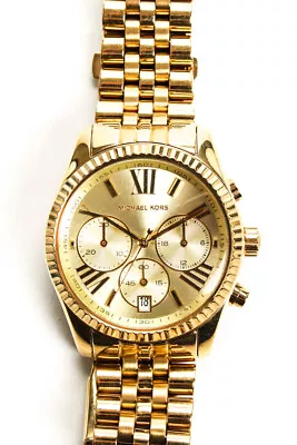Michael Michael Kors Womens Oversized Gold Tone Wrist Watch 256400 • $97.21